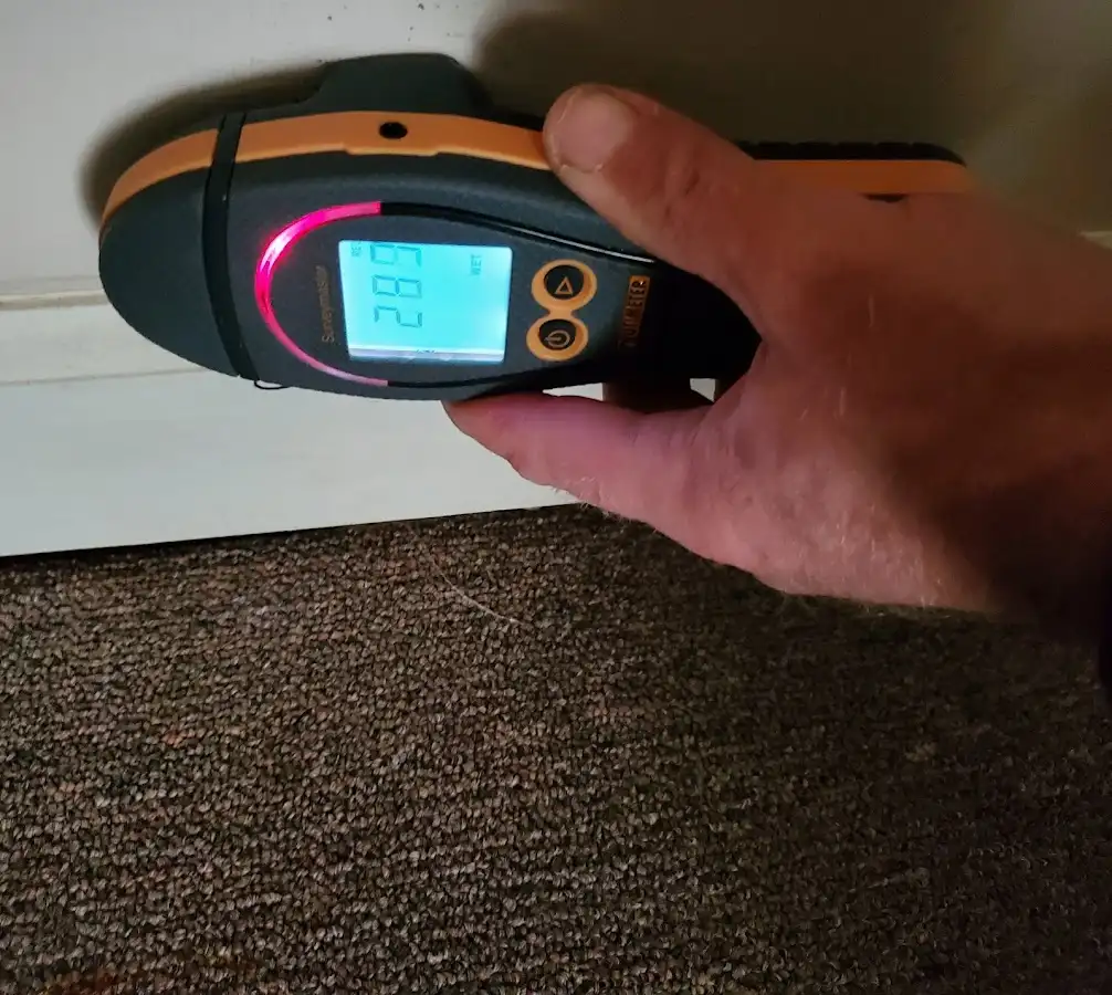 Moisture detection at baseboard during Mold Inspection & Testing in Milford